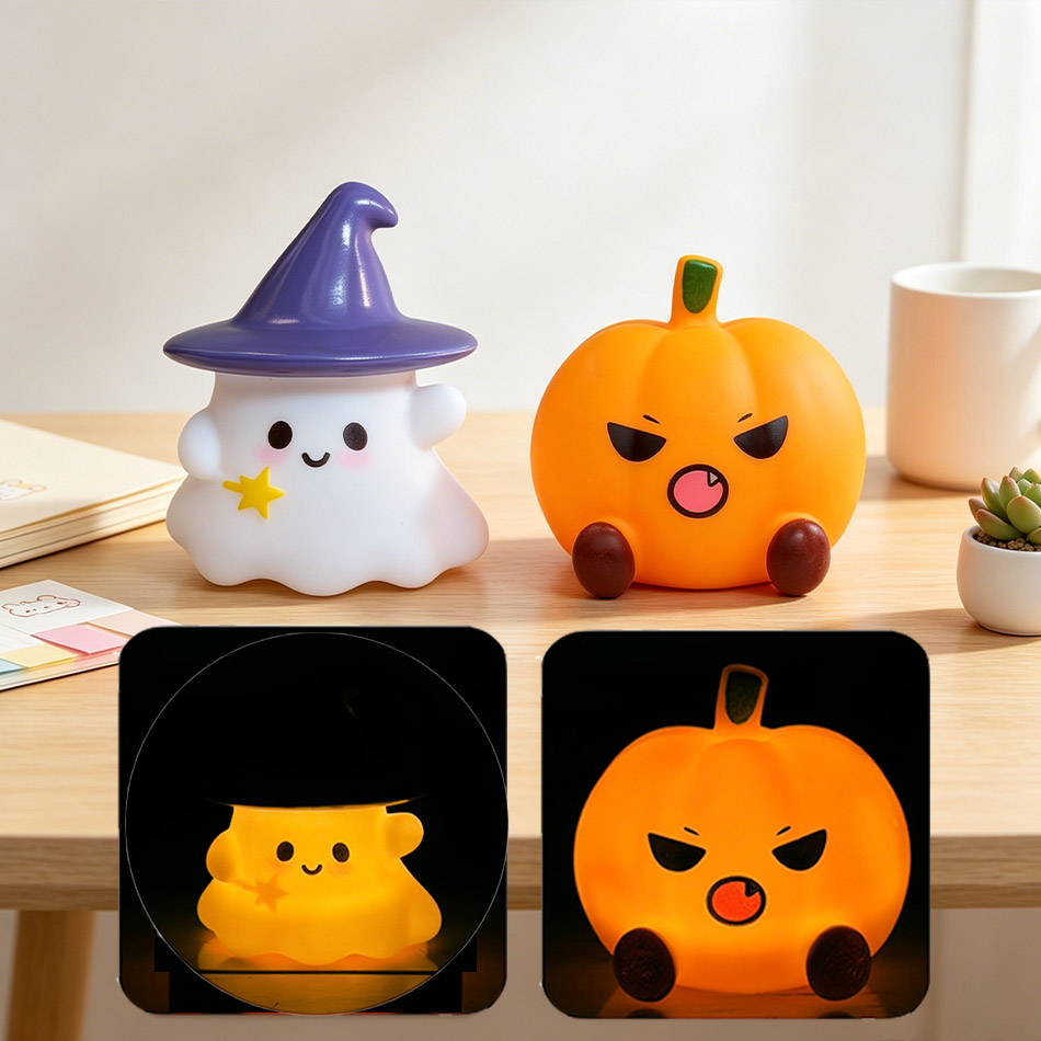 مصباح ليلي سيليكوني على شكل سا - مراجعة Halloween Pumpkin Decor Led وسعره