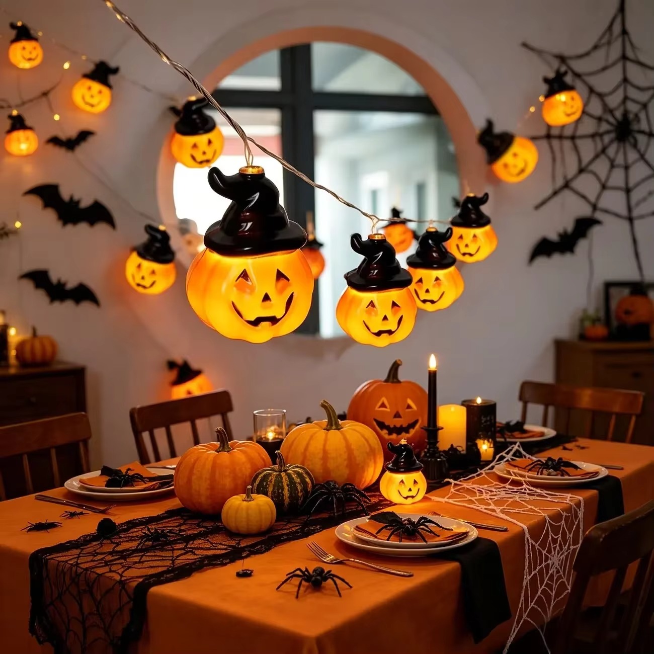 أضواء سلسلة على شكل قبعة ساحرة - مراجعة Pumpkin Lantern Halloween وسعره