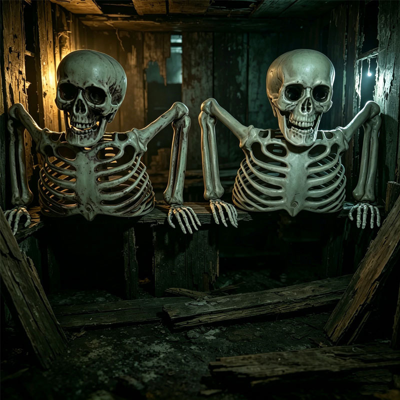زينة جمجمة نصف هيكل عظمي مرعبة - مراجعة Halloween Skeleton Decoration وسعره