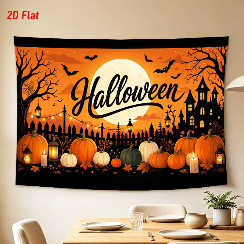 نسيج جداري لقلعة اليقطين في ال - مراجعة Pumpkin Lantern Halloween وسعره