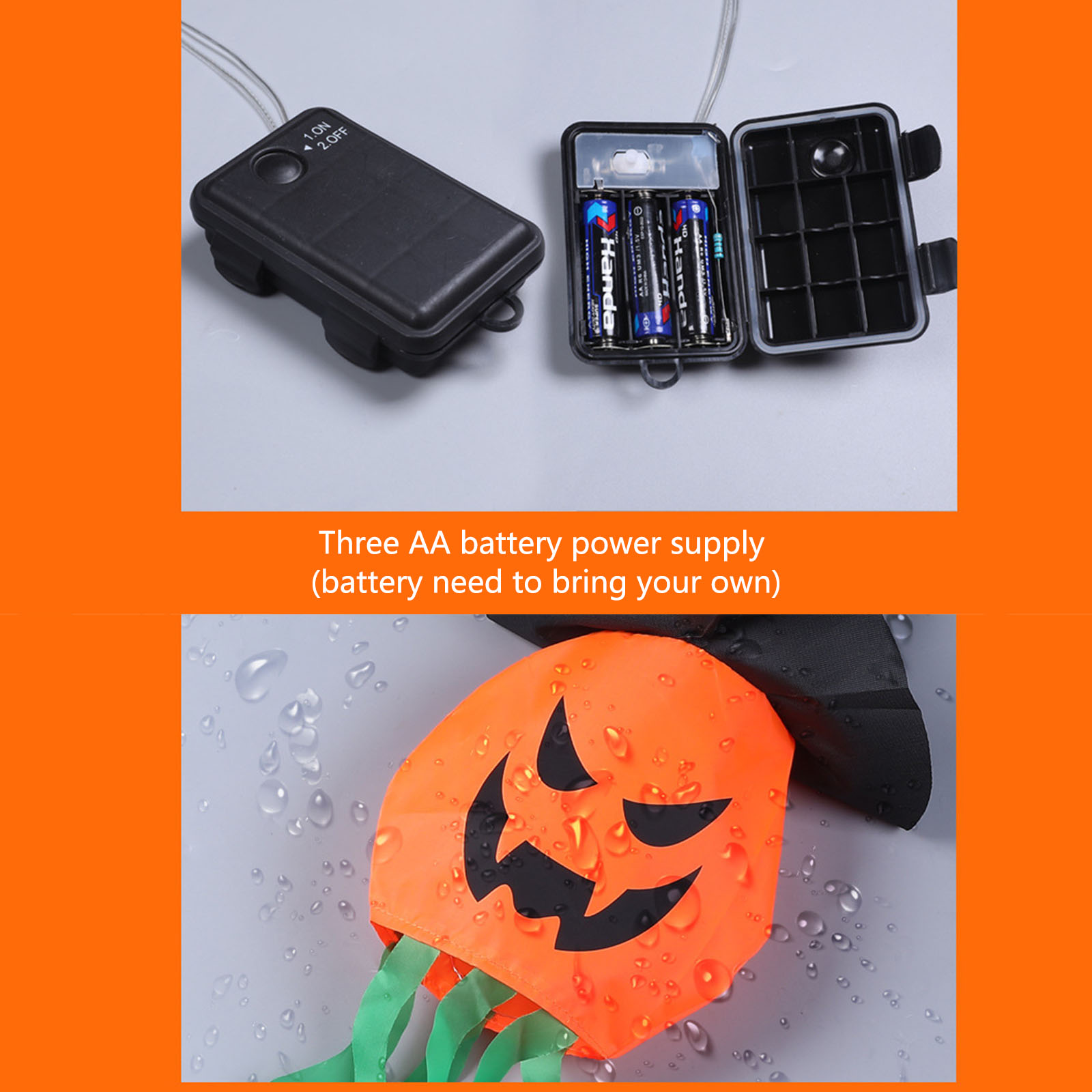 أضواء زينة الهالوين، قبعة على  - مراجعة Halloween Led String Lights Orange وسعره