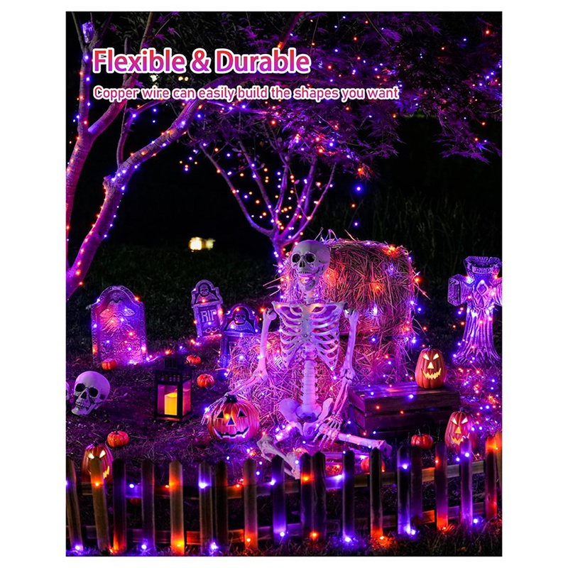 أضواء الهالوين الشمسية DT16، 8 - مراجعة Halloween Led String Lights Orange وسعره