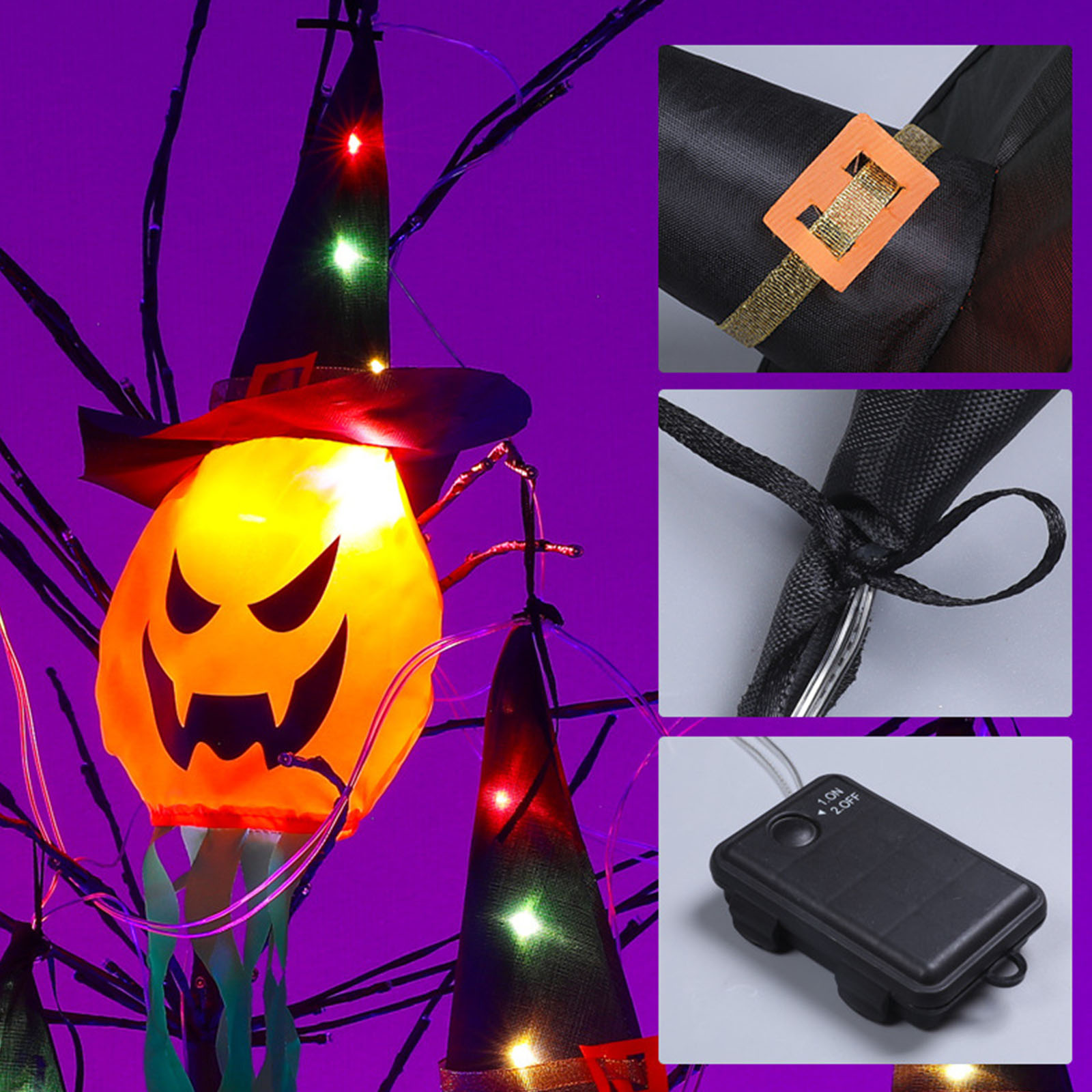 أضواء زينة الهالوين، قبعة على  - مراجعة Halloween Led String Lights Orange وسعره