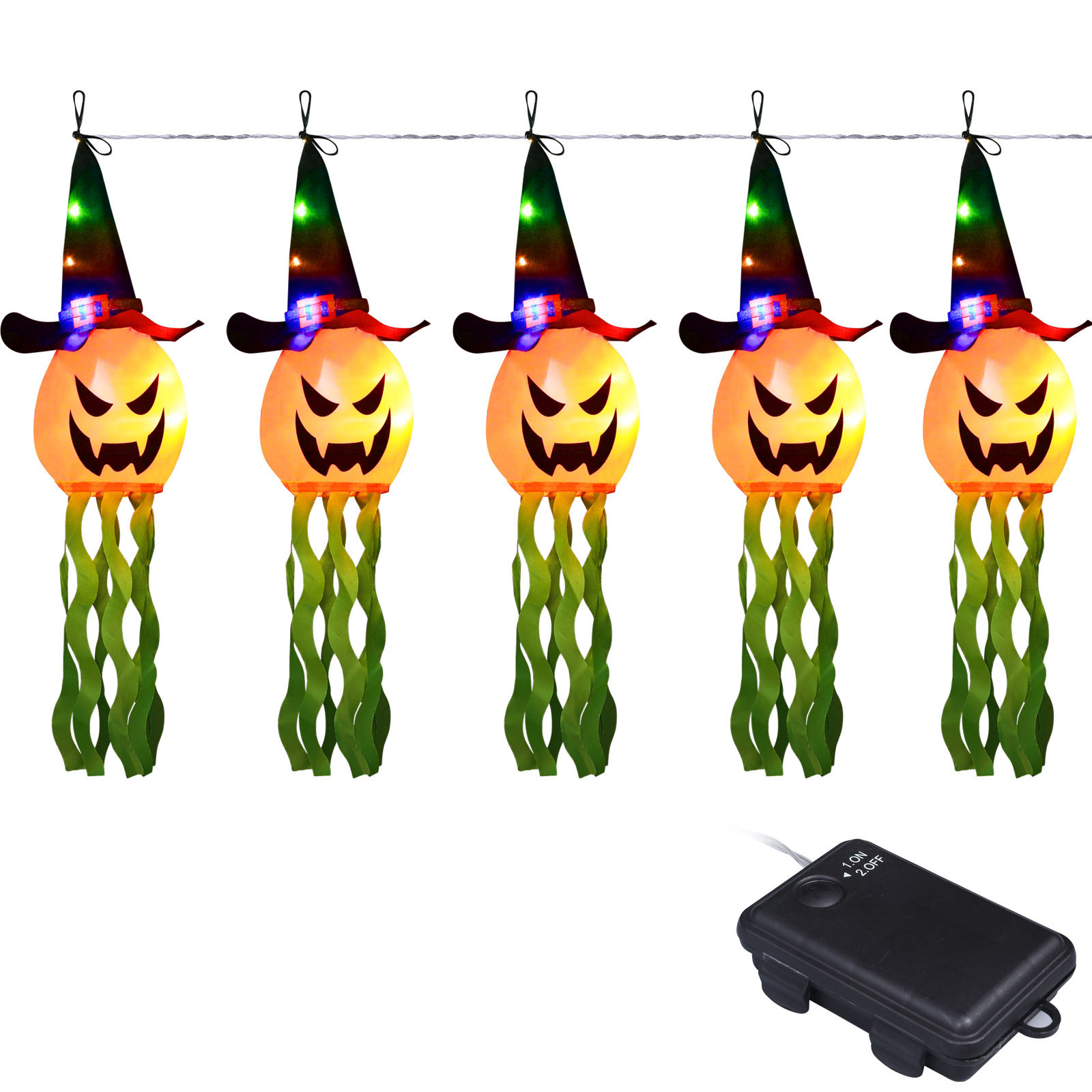 أضواء زينة الهالوين، قبعة على  - مراجعة Halloween Led String Lights Orange وسعره