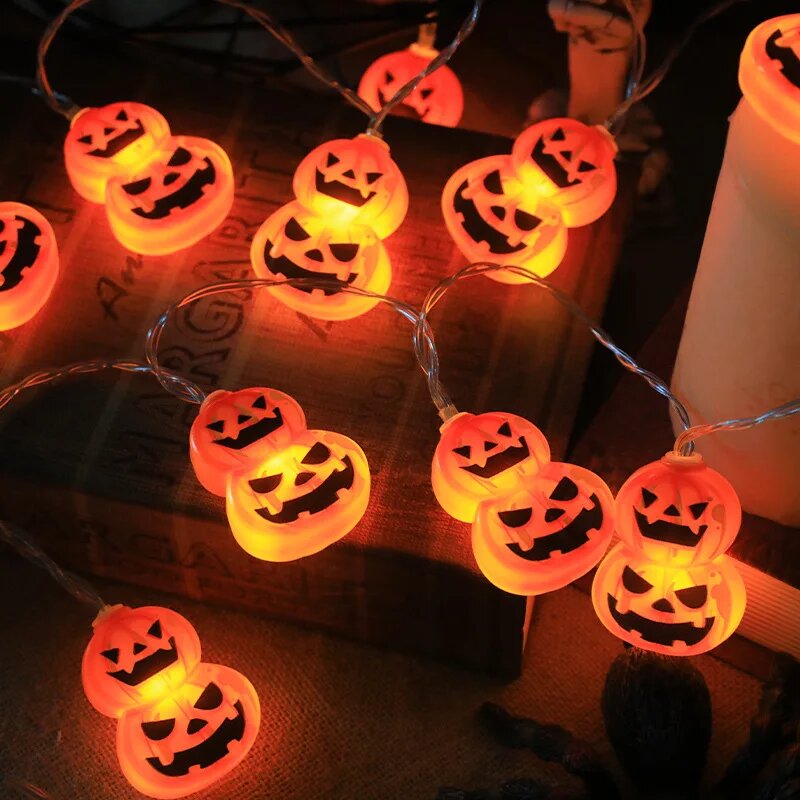 أضواء زينة على شكل قرع للهالوي - مراجعة Halloween Led String Lights Orange وسعره