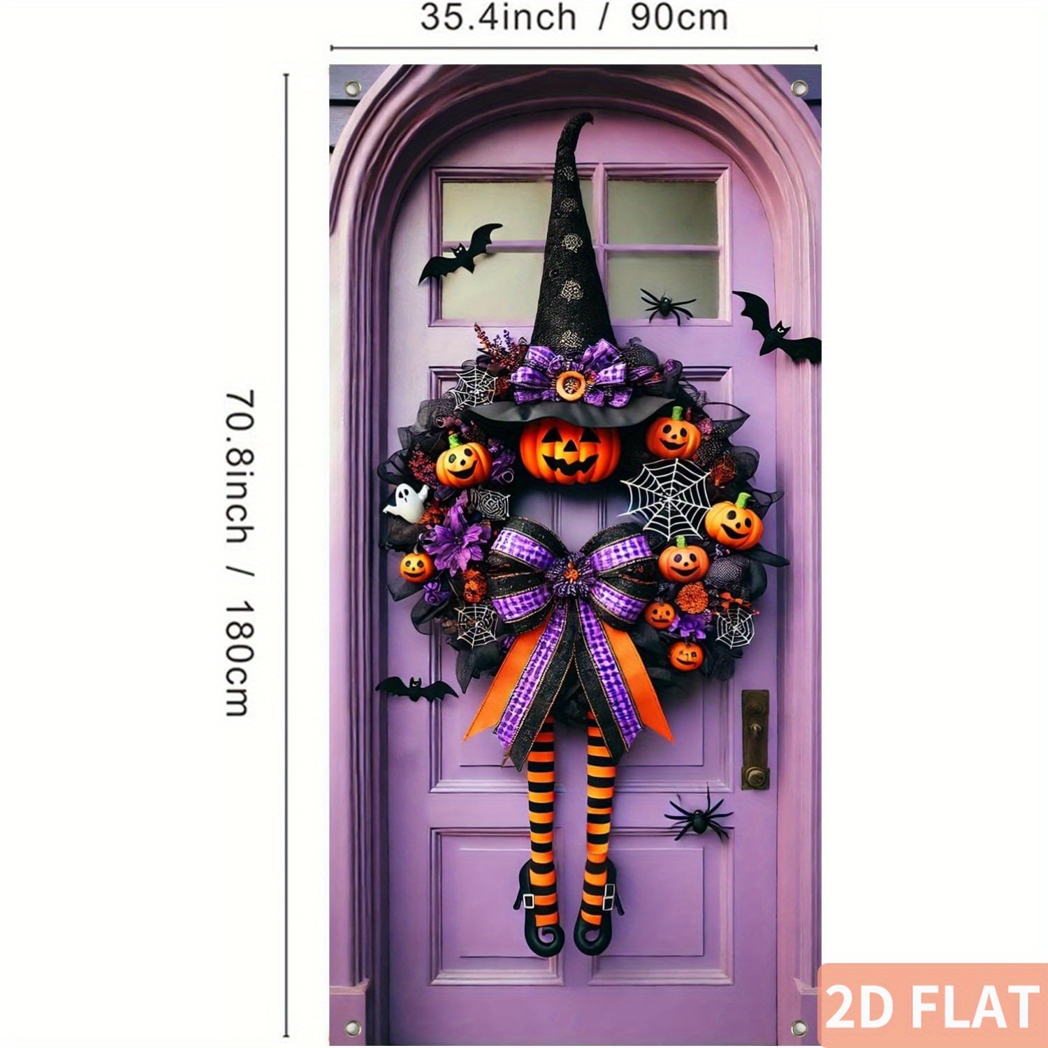 زينة باب على شكل إكليل ساحرة ا - مراجعة Spider Web Halloween Decoration وسعره