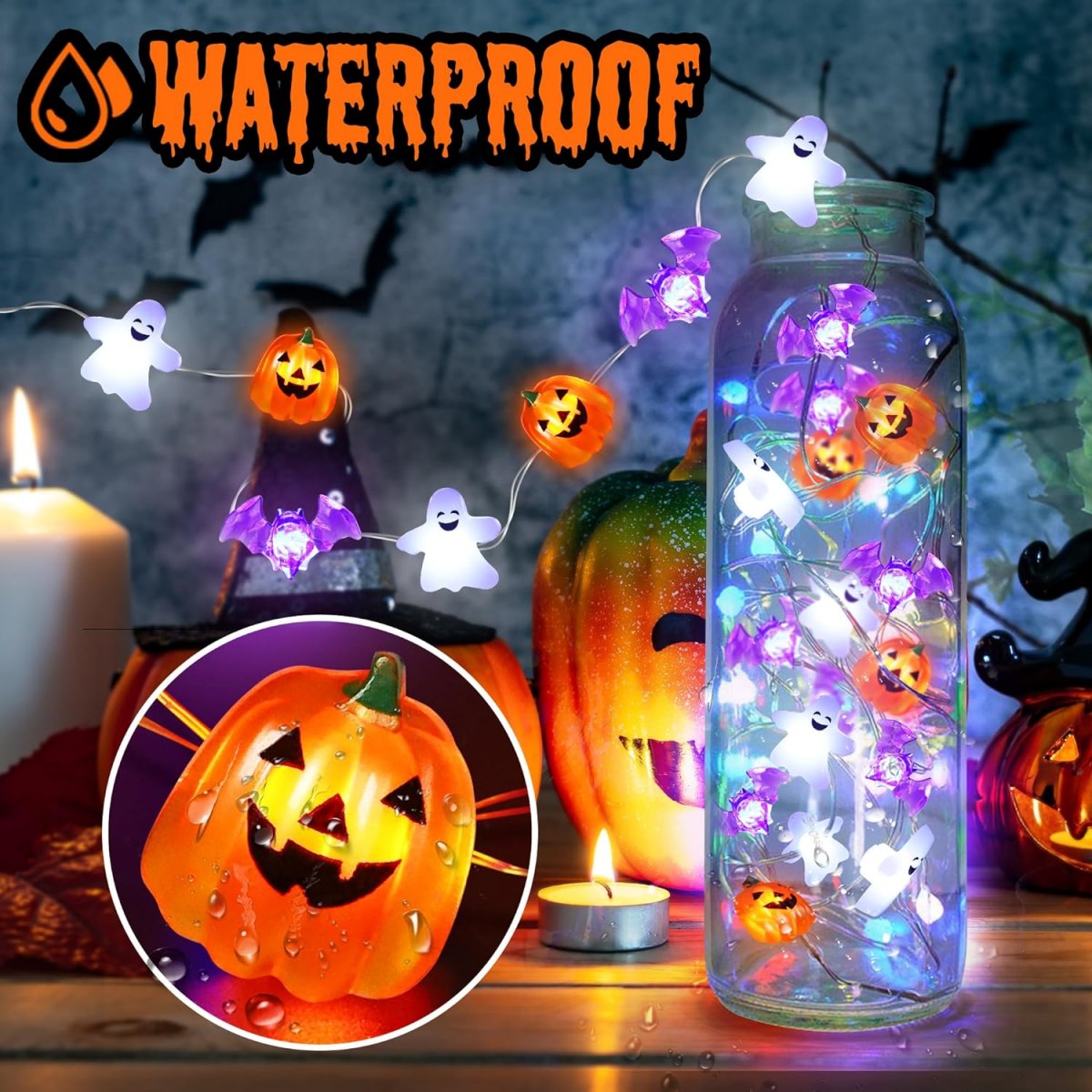 مصباح سلك نحاسي للهالوين مع شب - مراجعة Pumpkin Lantern Halloween وسعره