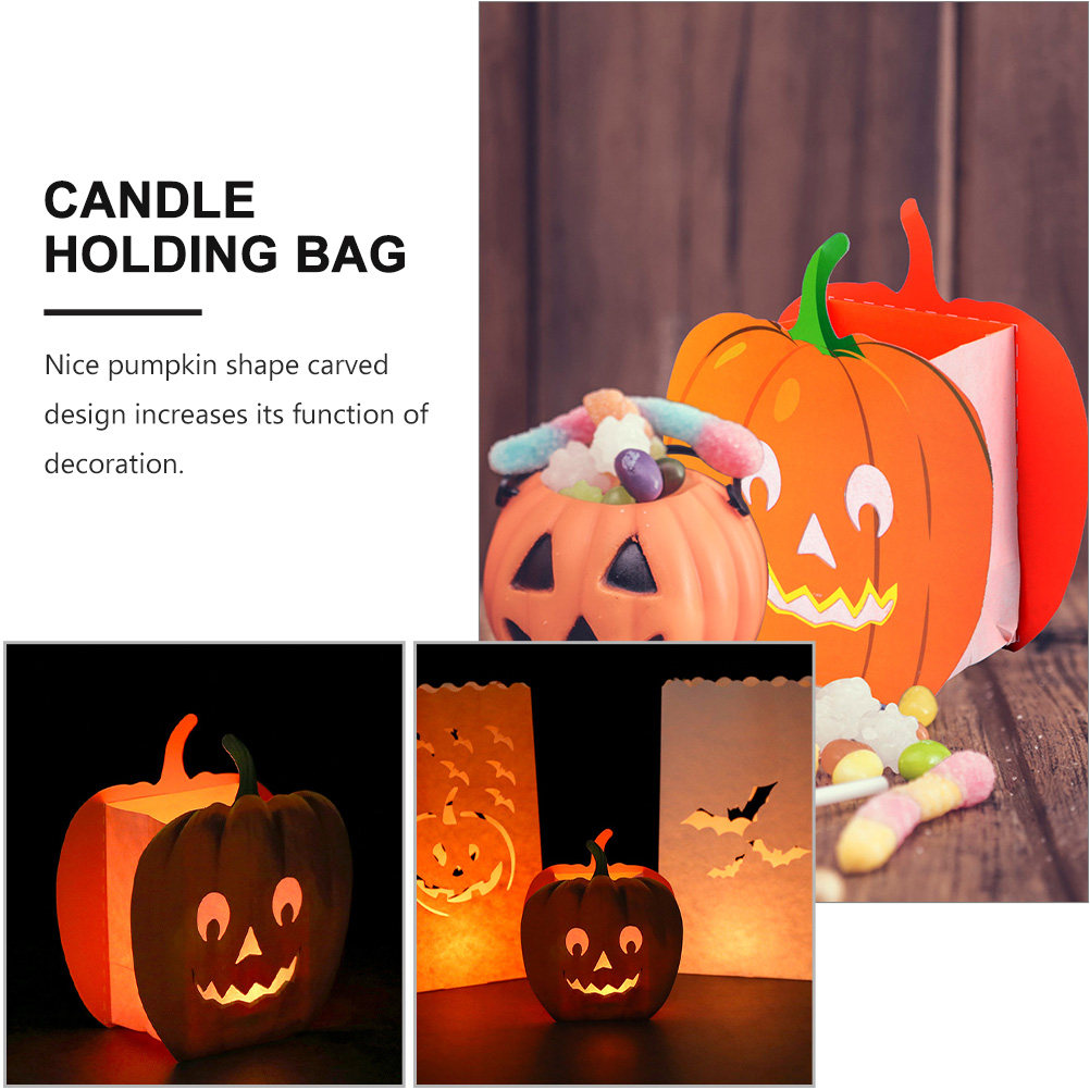 12 قطعة من الأكياس الزخرفية عل - مراجعة Pumpkin Lantern Halloween وسعره