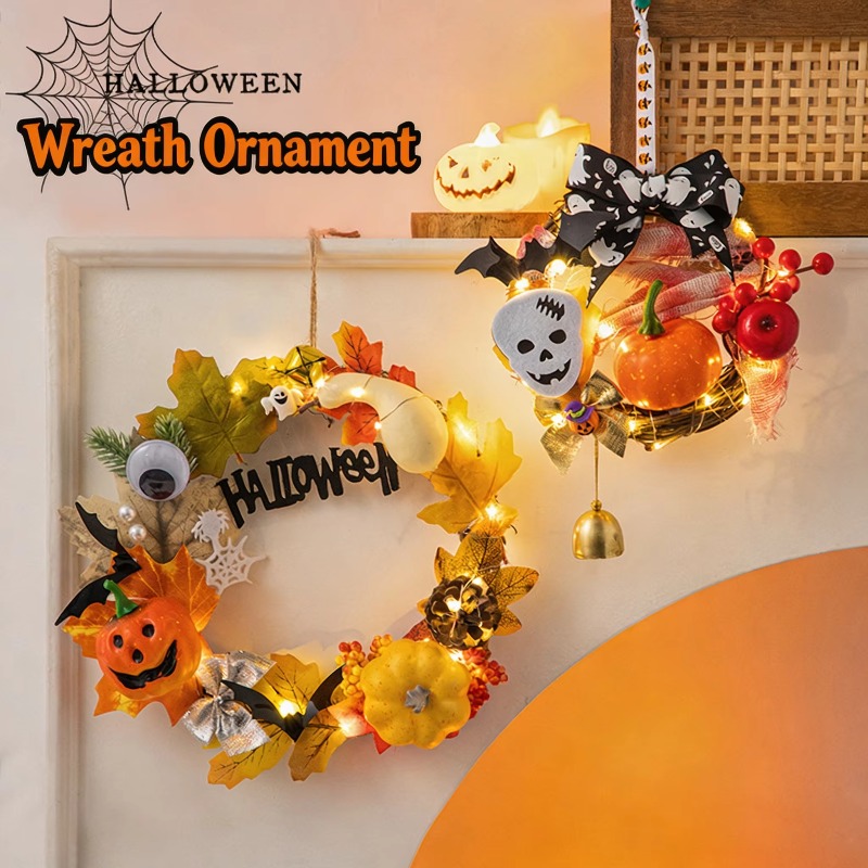 مجموعة إكليل الهالوين اليدوية  - مراجعة Halloween Pumpkin Decor Led وسعره