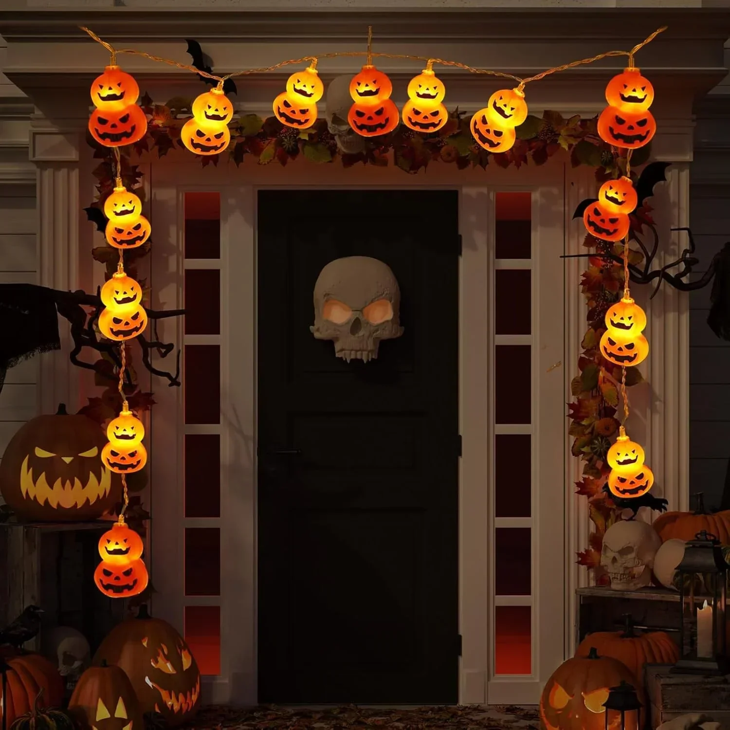 سلسلة أضواء جاك أو لانترن، تعم - مراجعة Halloween Led String Lights Orange وسعره
