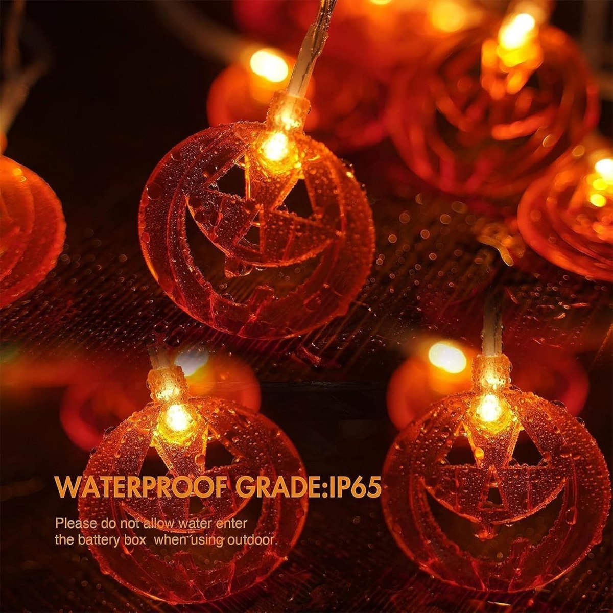 1 قطعة 20LED البرتقال شقة جوفا - مراجعة Halloween Led String Lights Orange وسعره
