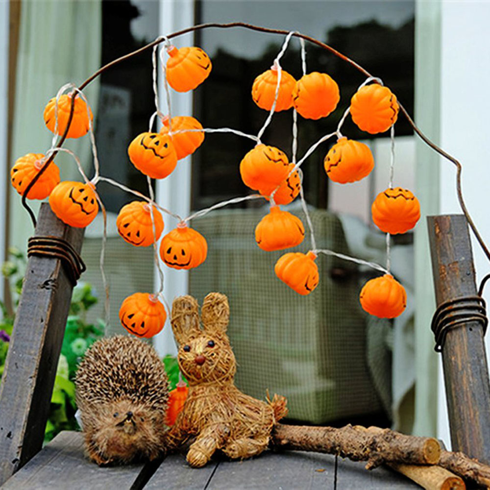 هالوين ثلاثية الأبعاد اليقطين  - مراجعة Halloween Led String Lights Orange وسعره