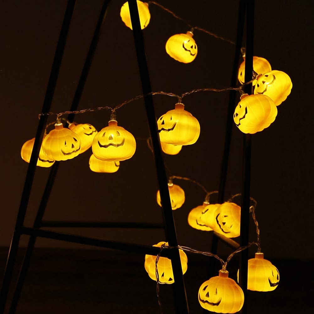 هالوين ثلاثية الأبعاد اليقطين  - مراجعة Halloween Led String Lights Orange وسعره