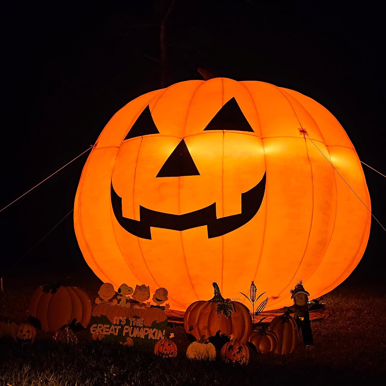 ديكورات قرعية قابلة للنفخ عملا - مراجعة Halloween Pumpkin Decor Led وسعره