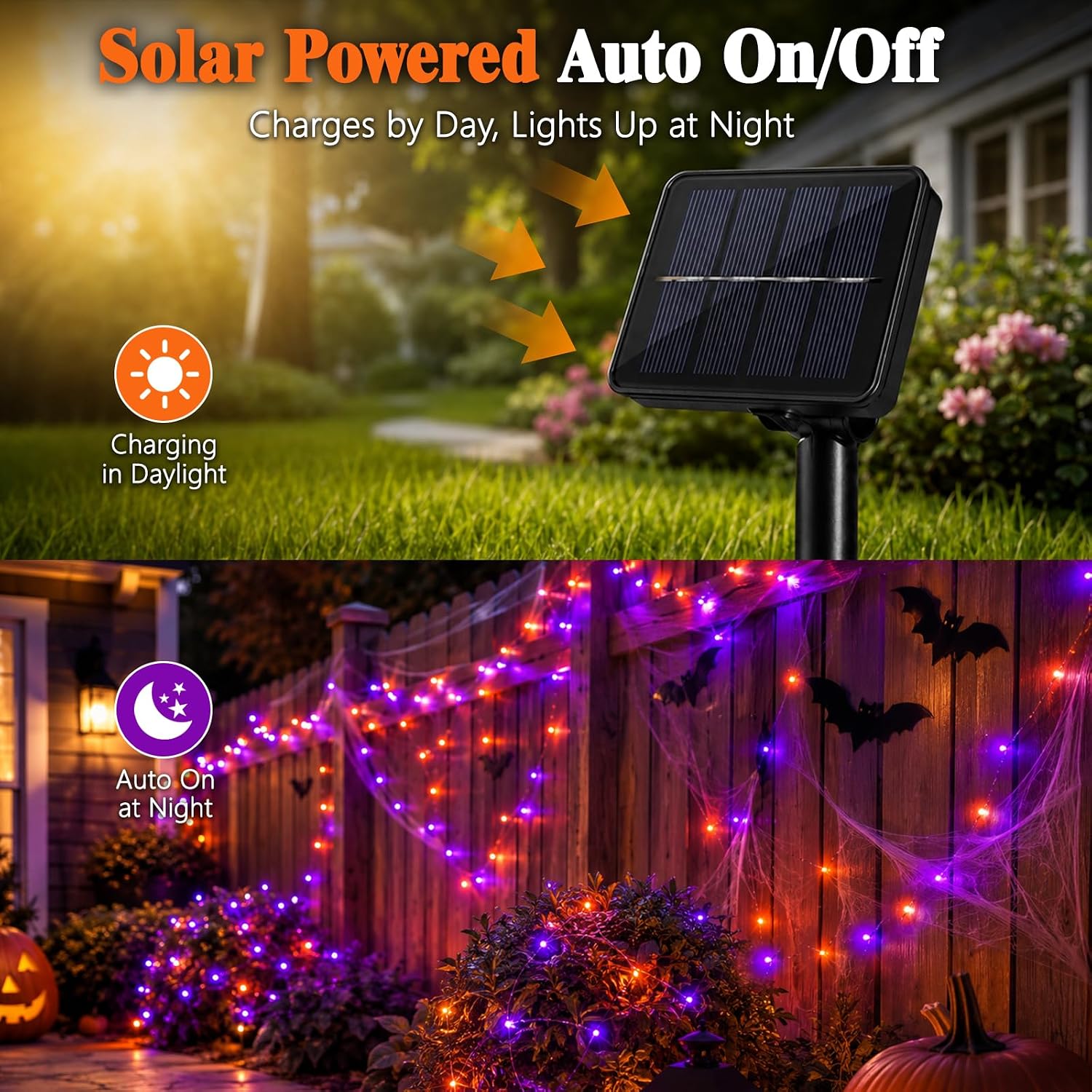 أضواء سلسلة نحاسية تعمل بالطاق - مراجعة Halloween Led String Lights Orange وسعره