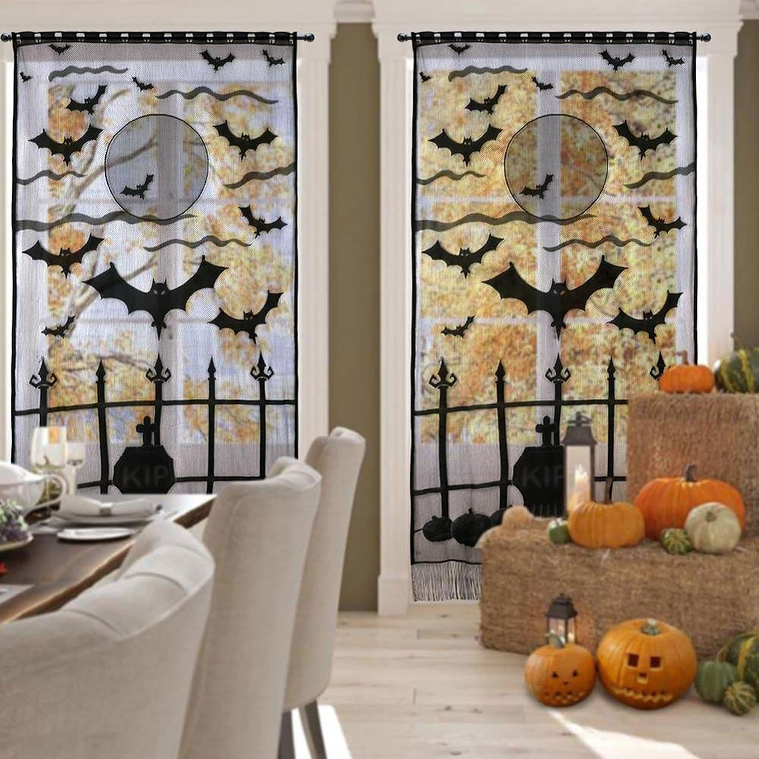 ستارة باب من الدانتيل بتصميم ه - مراجعة Halloween Skeleton Decoration وسعره