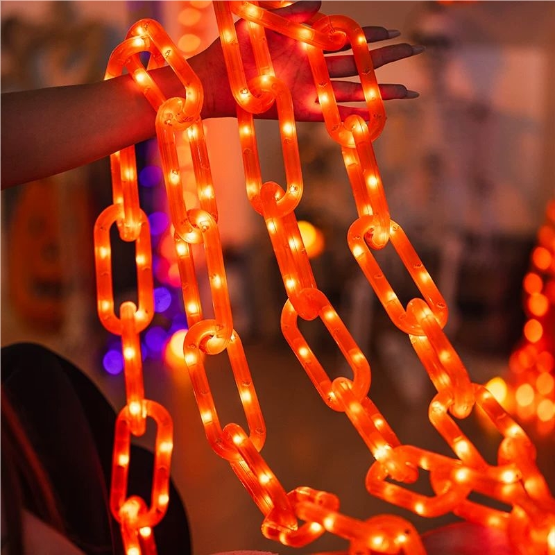 أضواء سلسلة شمسية خارجية للهال - مراجعة Halloween Led String Lights Orange وسعره