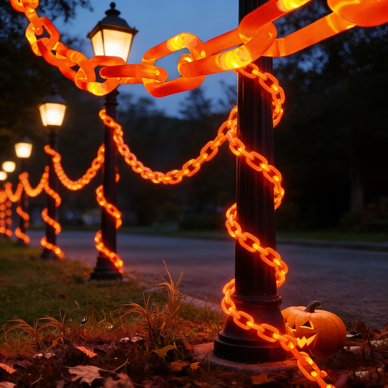 أضواء سلسلة شمسية خارجية للهال - مراجعة Halloween Led String Lights Orange وسعره