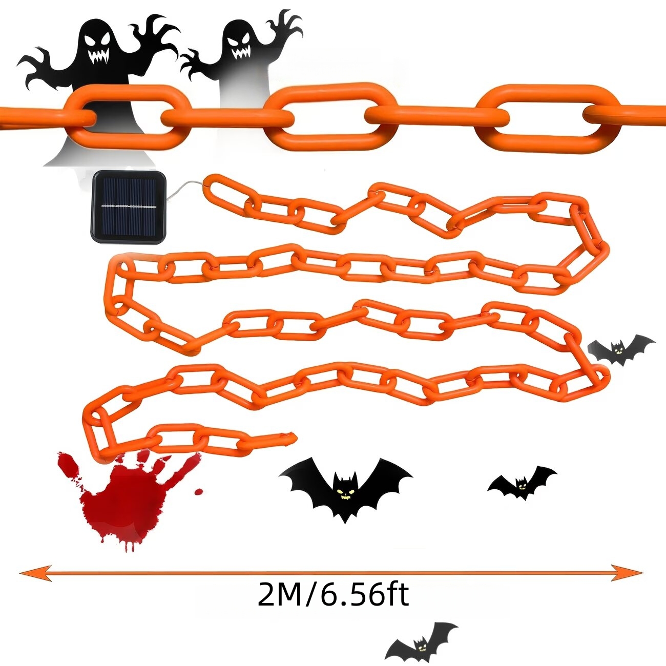 أضواء سلسلة شمسية خارجية للهال - مراجعة Halloween Led String Lights Orange وسعره