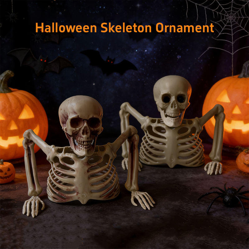 زينة جمجمة نصف هيكل عظمي مرعبة - مراجعة Halloween Skeleton Decoration وسعره