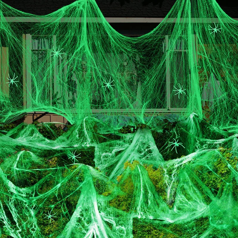 1-5 مجموعات من شبكة العنكبوت ا - مراجعة Spider Web Halloween Decoration وسعره